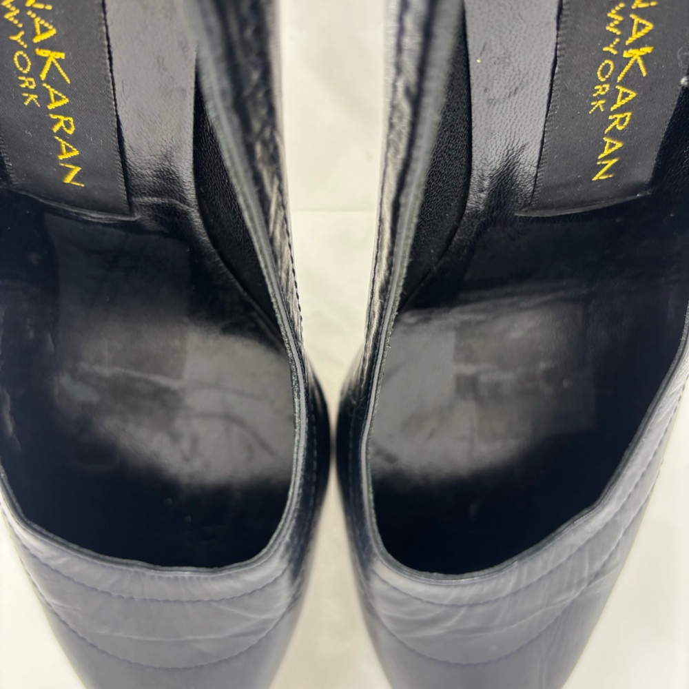Donna Karen New York Pumps Leather Sleek Classic Sculpture Heel Black Size 6.5B - Picture 15 of 16